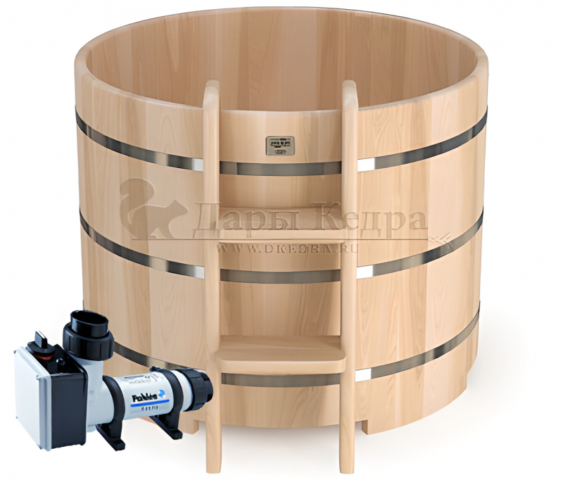 Купель круглая (Фурако) из кедра с внешним электроподогревом Купель круглая (Фурако) из кедра с внешним электроподогревом